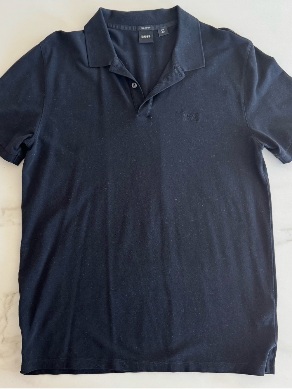 Boss Black Short-Sleeve Polo with Tonal Logo